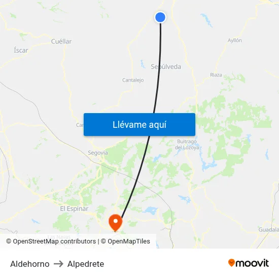 Aldehorno to Alpedrete map