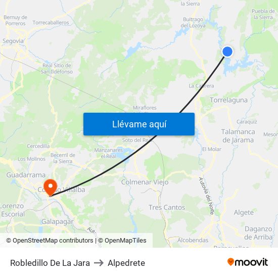 Robledillo De La Jara to Alpedrete map