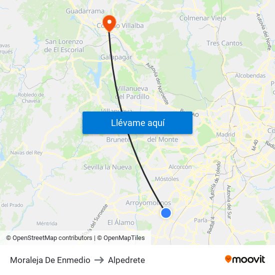 Moraleja De Enmedio to Alpedrete map