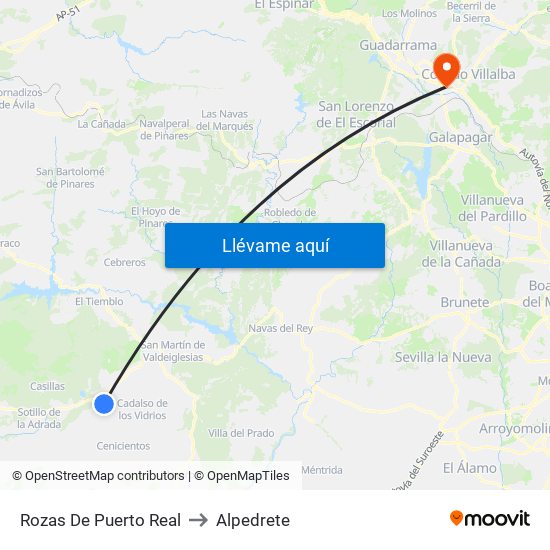 Rozas De Puerto Real to Alpedrete map