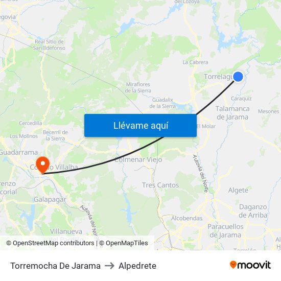 Torremocha De Jarama to Alpedrete map