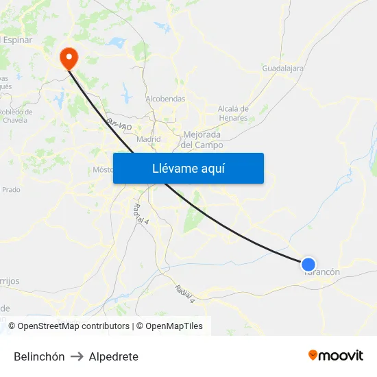 Belinchón to Alpedrete map