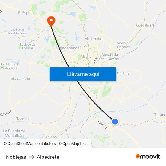 Noblejas to Alpedrete map