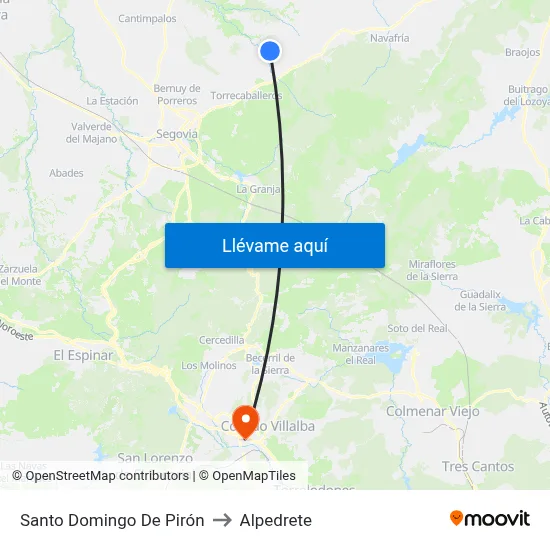 Santo Domingo De Pirón to Alpedrete map