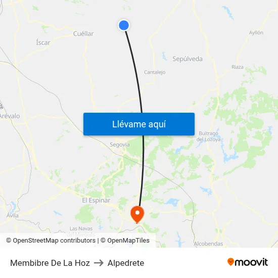 Membibre De La Hoz to Alpedrete map