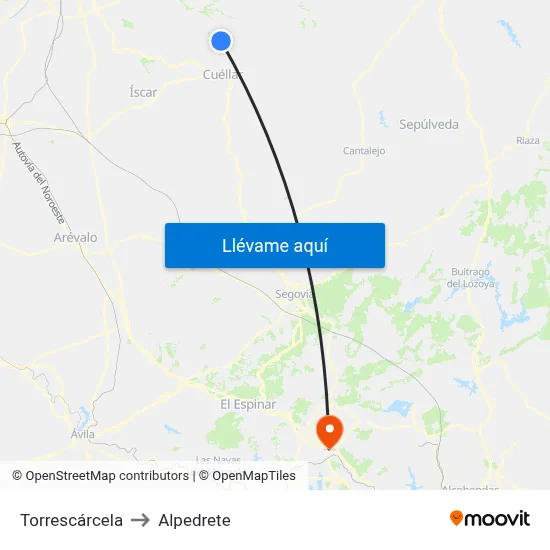 Torrescárcela to Alpedrete map