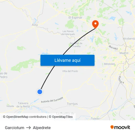 Garciotum to Alpedrete map