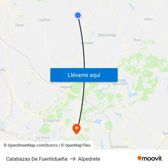 Calabazas De Fuentidueña to Alpedrete map
