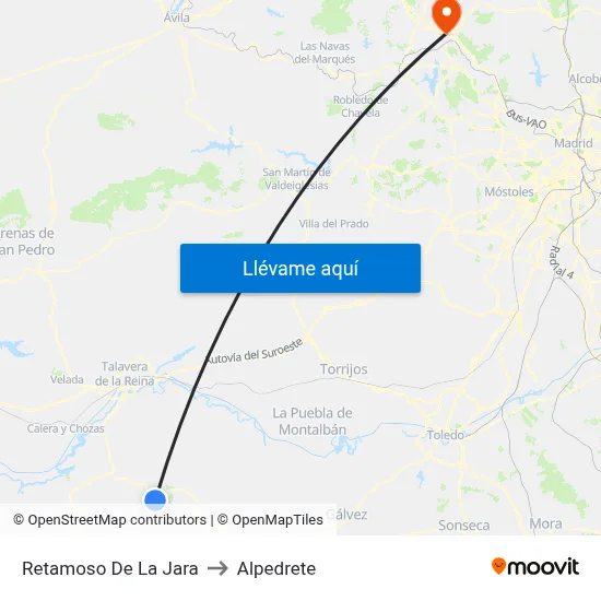 Retamoso De La Jara to Alpedrete map