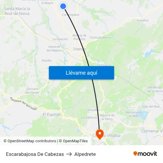 Escarabajosa De Cabezas to Alpedrete map