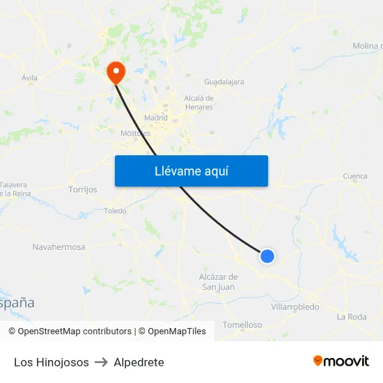Los Hinojosos to Alpedrete map