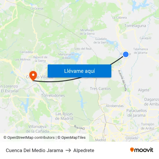 Cuenca Del Medio Jarama to Alpedrete map