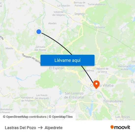 Lastras Del Pozo to Alpedrete map