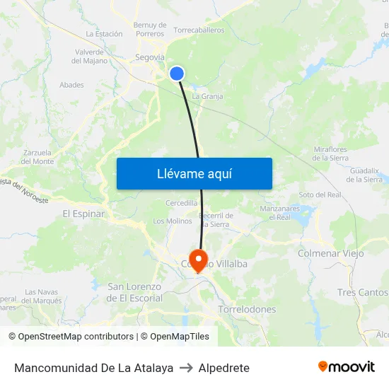 Mancomunidad De La Atalaya to Alpedrete map