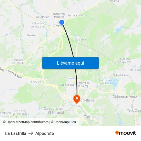 La Lastrilla to Alpedrete map