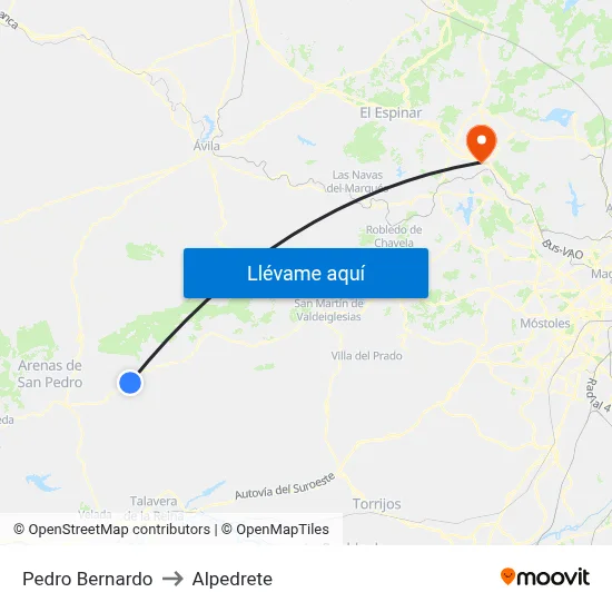Pedro Bernardo to Alpedrete map