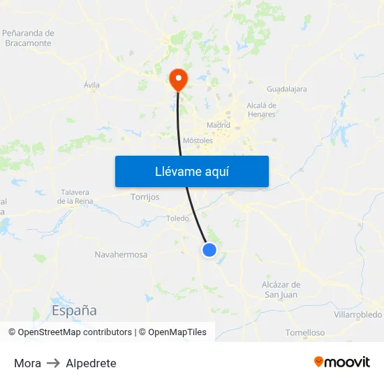 Mora to Alpedrete map