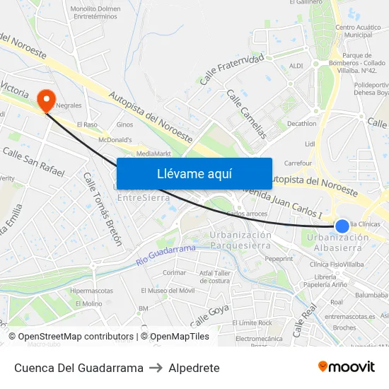 Cuenca Del Guadarrama to Alpedrete map