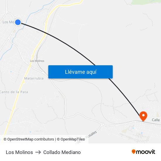 Los Molinos to Collado Mediano map