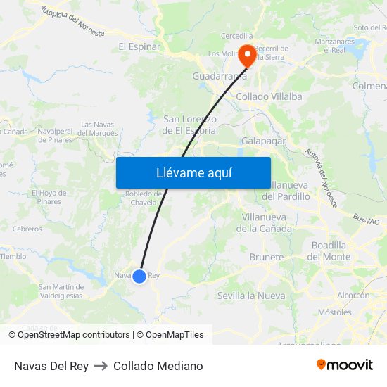 Navas Del Rey to Collado Mediano map
