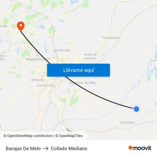 Barajas De Melo to Collado Mediano map