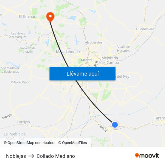 Noblejas to Collado Mediano map