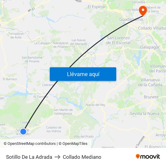 Sotillo De La Adrada to Collado Mediano map