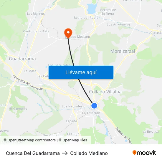 Cuenca Del Guadarrama to Collado Mediano map