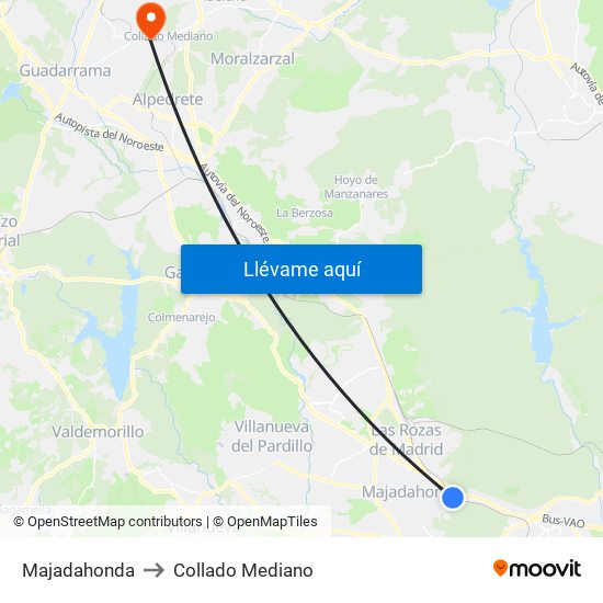 Majadahonda to Collado Mediano map