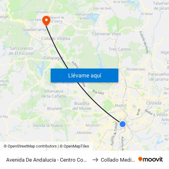 Avenida De Andalucía - Centro Comercial to Collado Mediano map