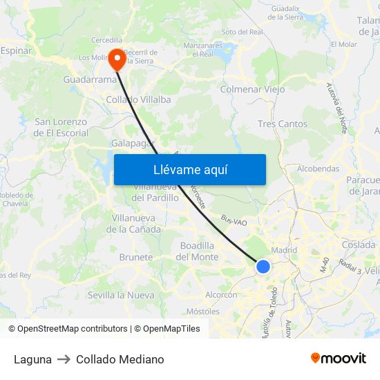 Laguna to Collado Mediano map