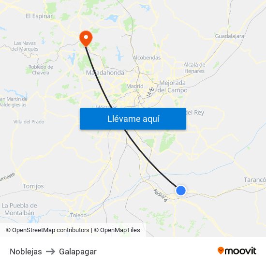 Noblejas to Galapagar map