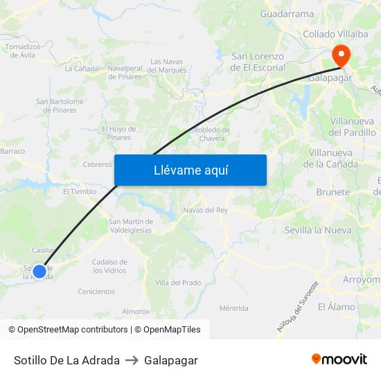 Sotillo De La Adrada to Galapagar map