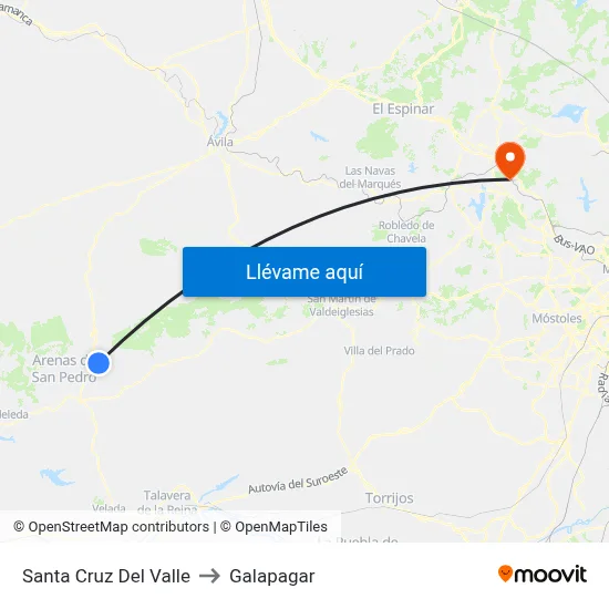 Santa Cruz Del Valle to Galapagar map