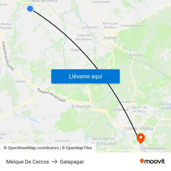 Melque De Cercos to Galapagar map