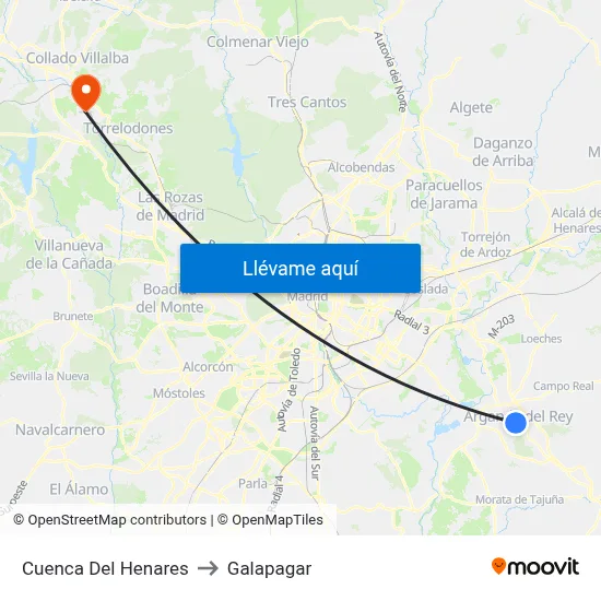 Cuenca Del Henares to Galapagar map