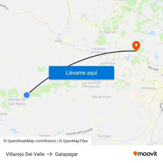 Villarejo Del Valle to Galapagar map