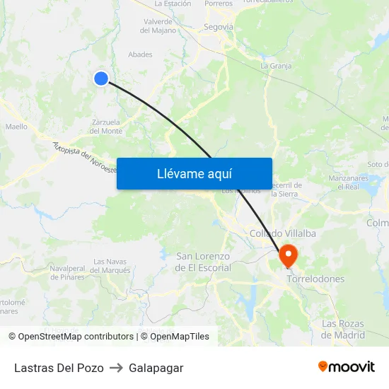 Lastras Del Pozo to Galapagar map