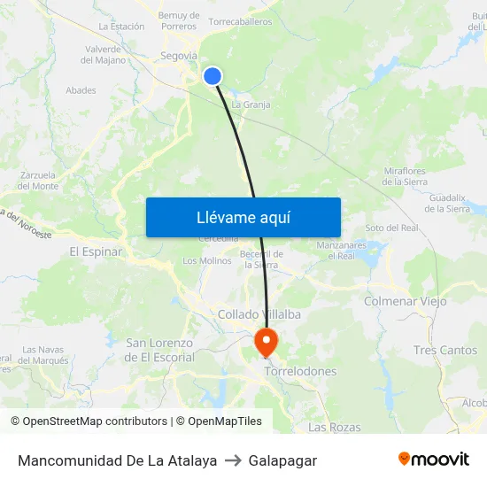 Mancomunidad De La Atalaya to Galapagar map