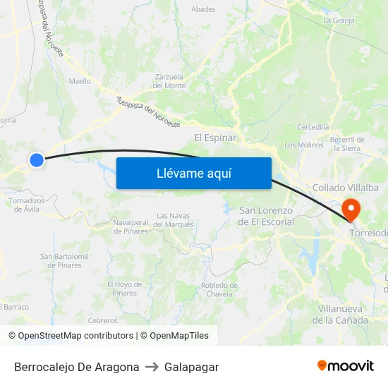 Berrocalejo De Aragona to Galapagar map