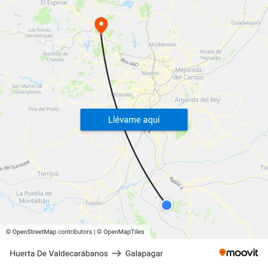 Huerta De Valdecarábanos to Galapagar map
