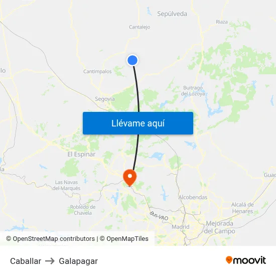 Caballar to Galapagar map