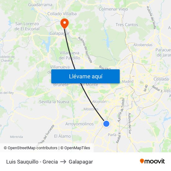 Luis Sauquillo - Grecia to Galapagar map
