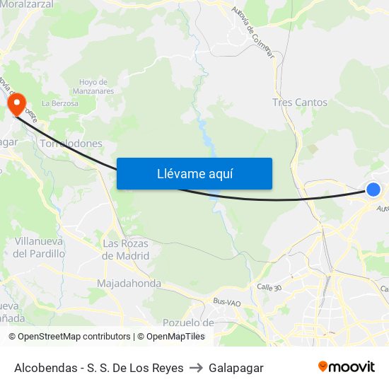 Alcobendas - S. S. De Los Reyes to Galapagar map
