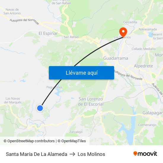 Santa María De La Alameda to Los Molinos map