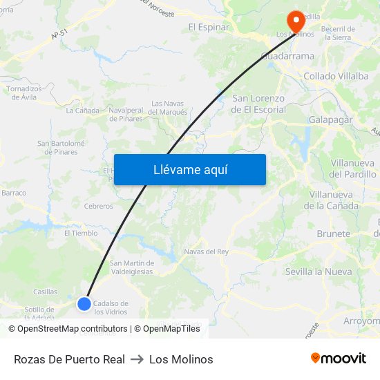 Rozas De Puerto Real to Los Molinos map