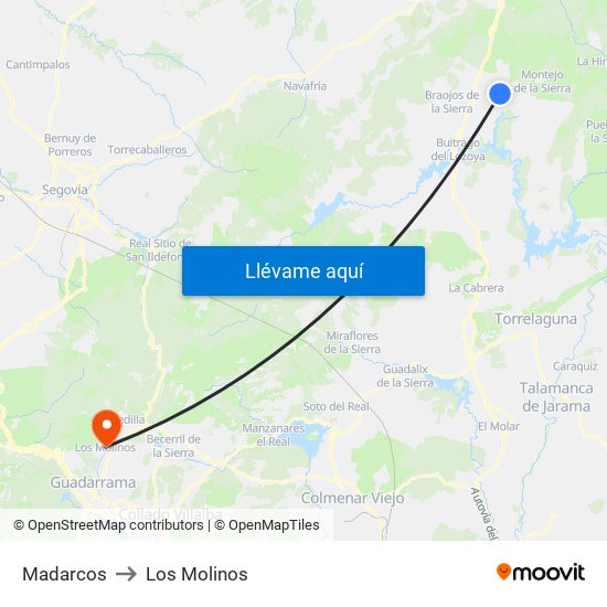 Madarcos to Los Molinos map