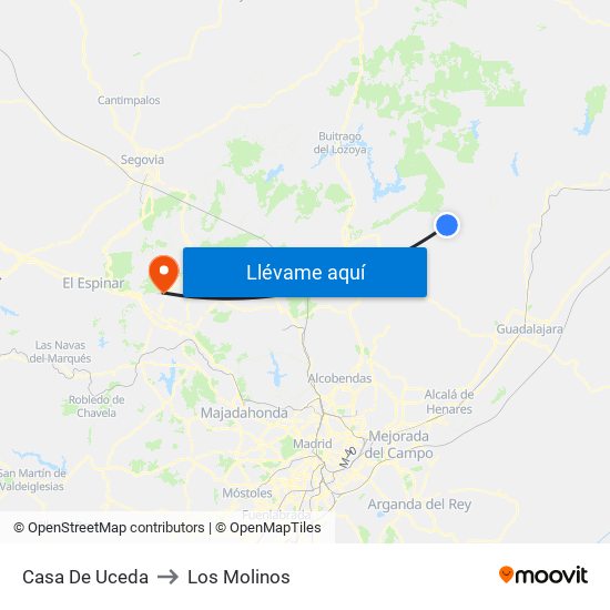 Casa De Uceda to Los Molinos map