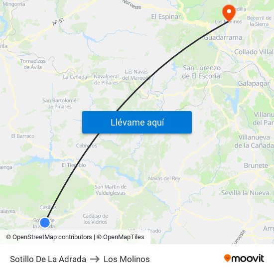 Sotillo De La Adrada to Los Molinos map