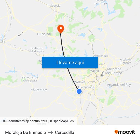 Moraleja De Enmedio to Cercedilla map